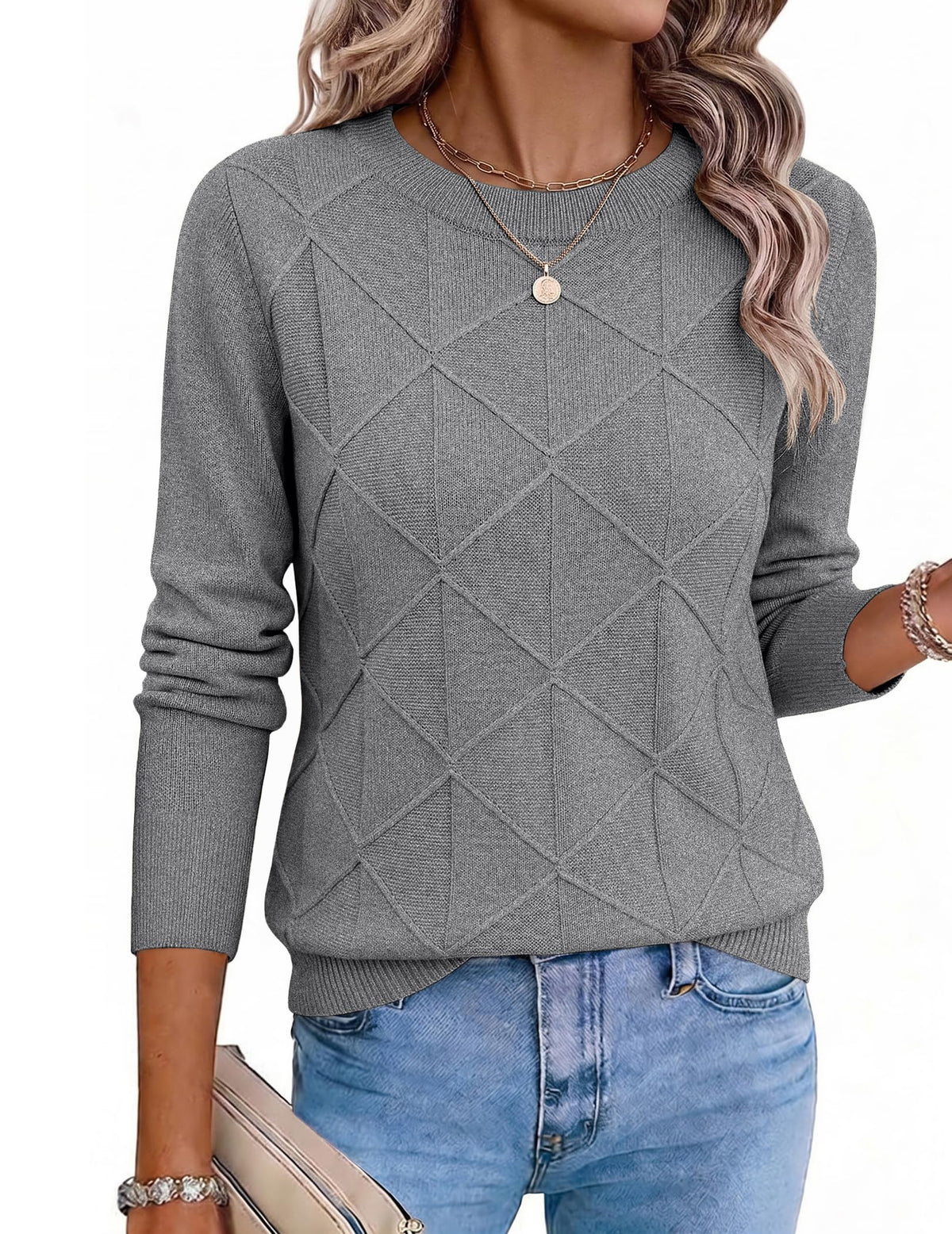 Zeagoo Womens Sweaters Crewneck Long Sleeve Soft Casual Knit Pullover Tops