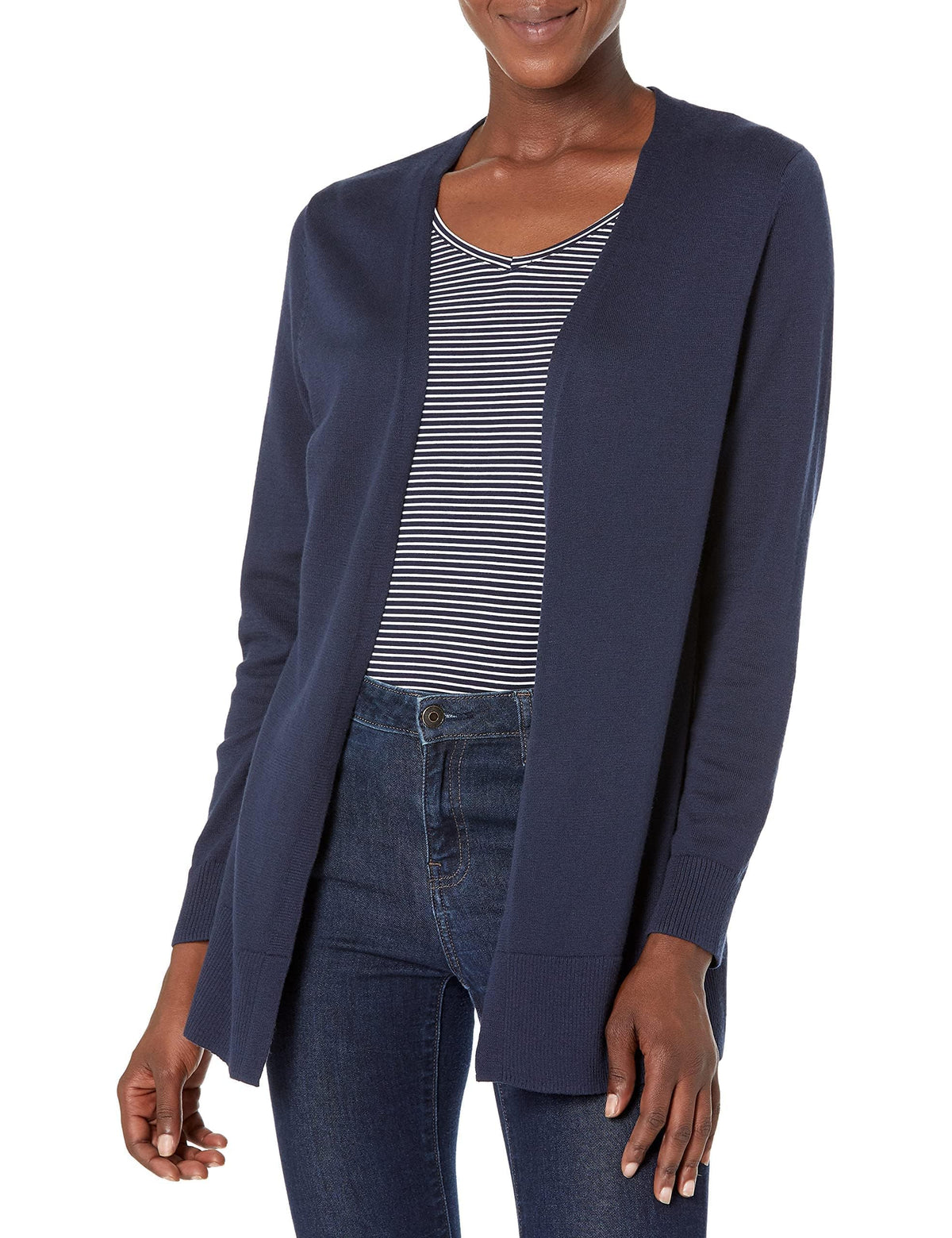 Amazon Essentials Women's Lightweight Long-Sleeve Open-Front Long Cardigan Sweater, Regular Fit