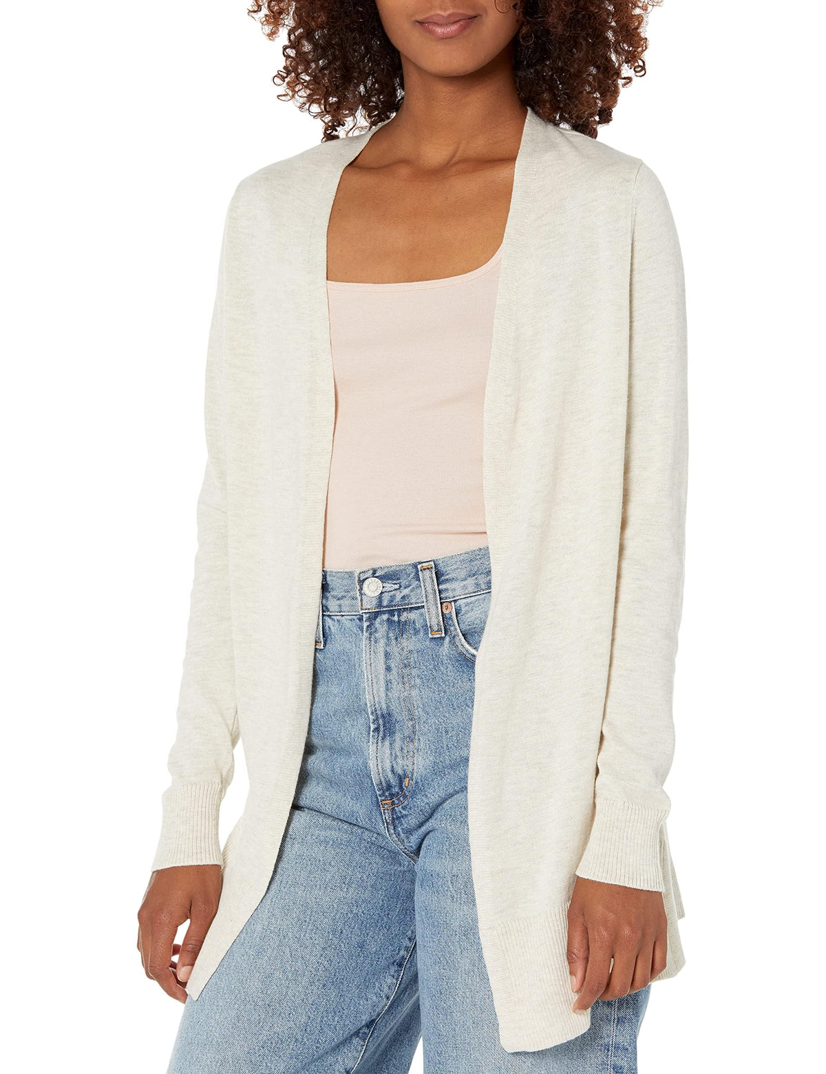 Amazon Essentials Women's Lightweight Long-Sleeve Open-Front Long Cardigan Sweater, Regular Fit