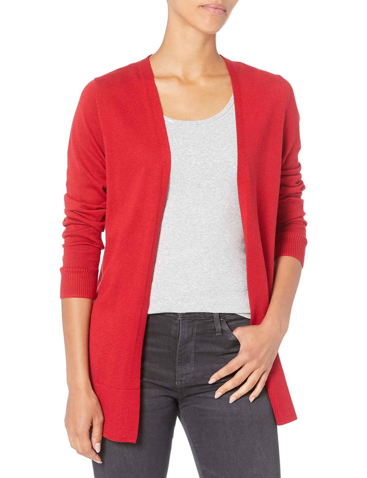 Amazon Essentials Women's Lightweight Long-Sleeve Open-Front Long Cardigan Sweater, Regular Fit