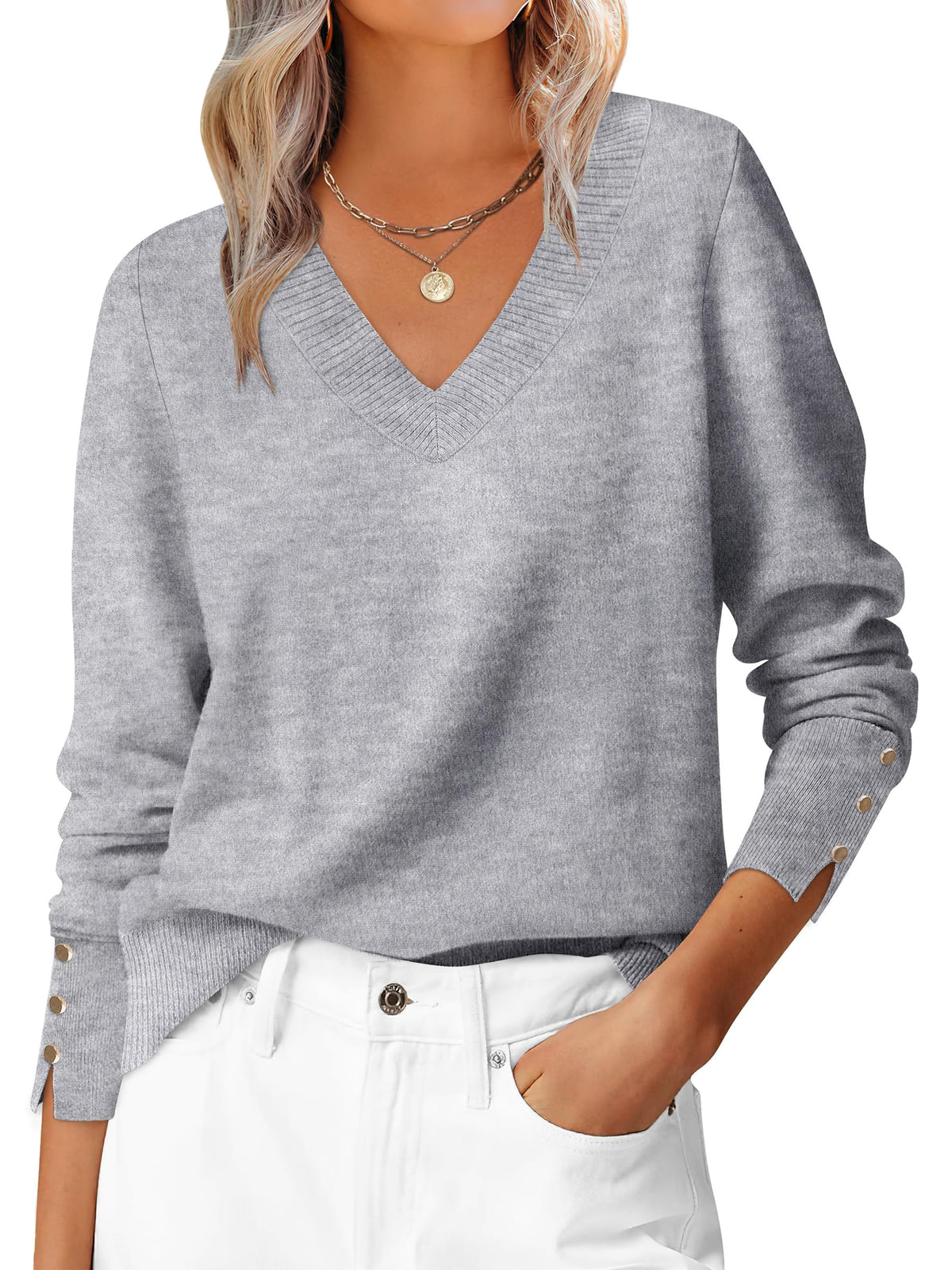 ANRABESS Sweaters for Women Fall Lightweight Knit Pullover