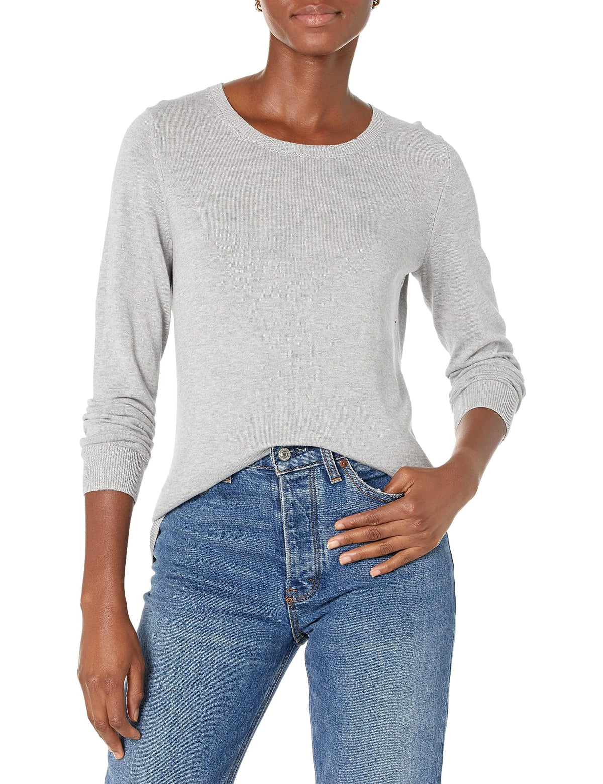 Amazon Essentials Women's Long-Sleeve Lightweight Crewneck Sweater, Flattering (Available in Plus Size)