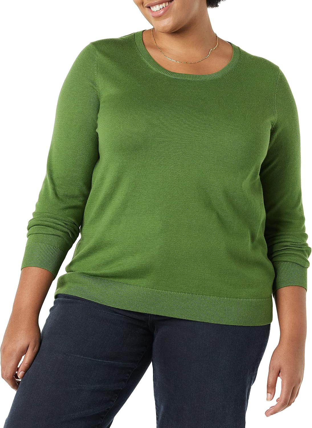 Amazon Essentials Women's Long-Sleeve Lightweight Crewneck Sweater, Flattering (Available in Plus Size)