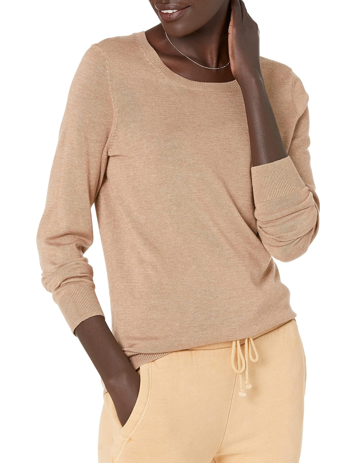 Amazon Essentials Women's Long-Sleeve Lightweight Crewneck Sweater, Flattering (Available in Plus Size)