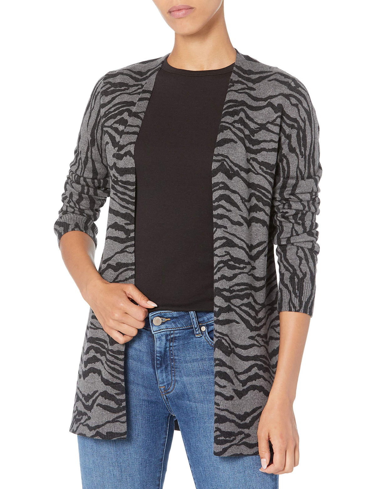 Amazon Essentials Women's Lightweight Long-Sleeve Open-Front Long Cardigan Sweater, Regular Fit