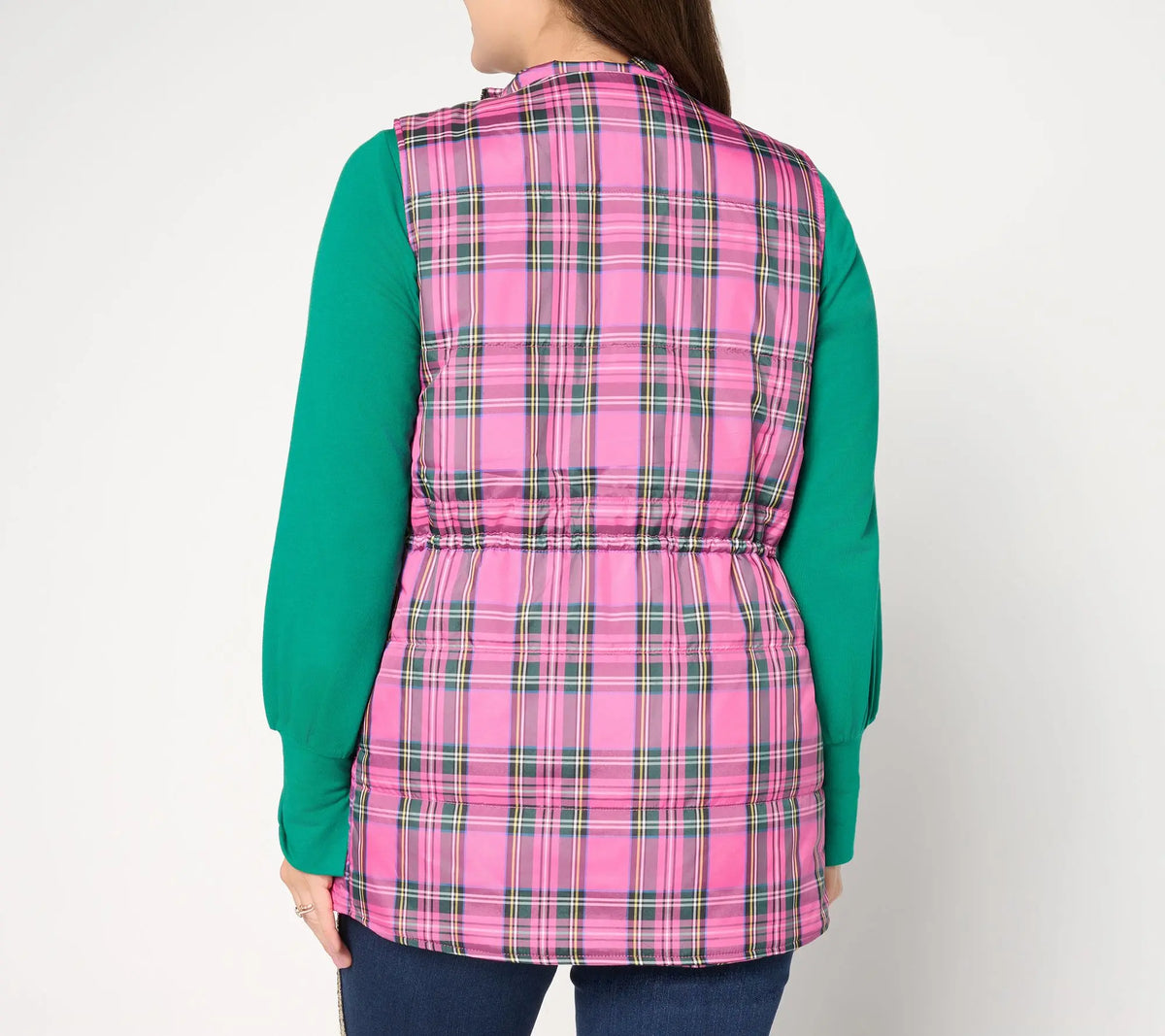 Jingle Belles by Kim Gravel Tartan Regular Cinch Waist Vest