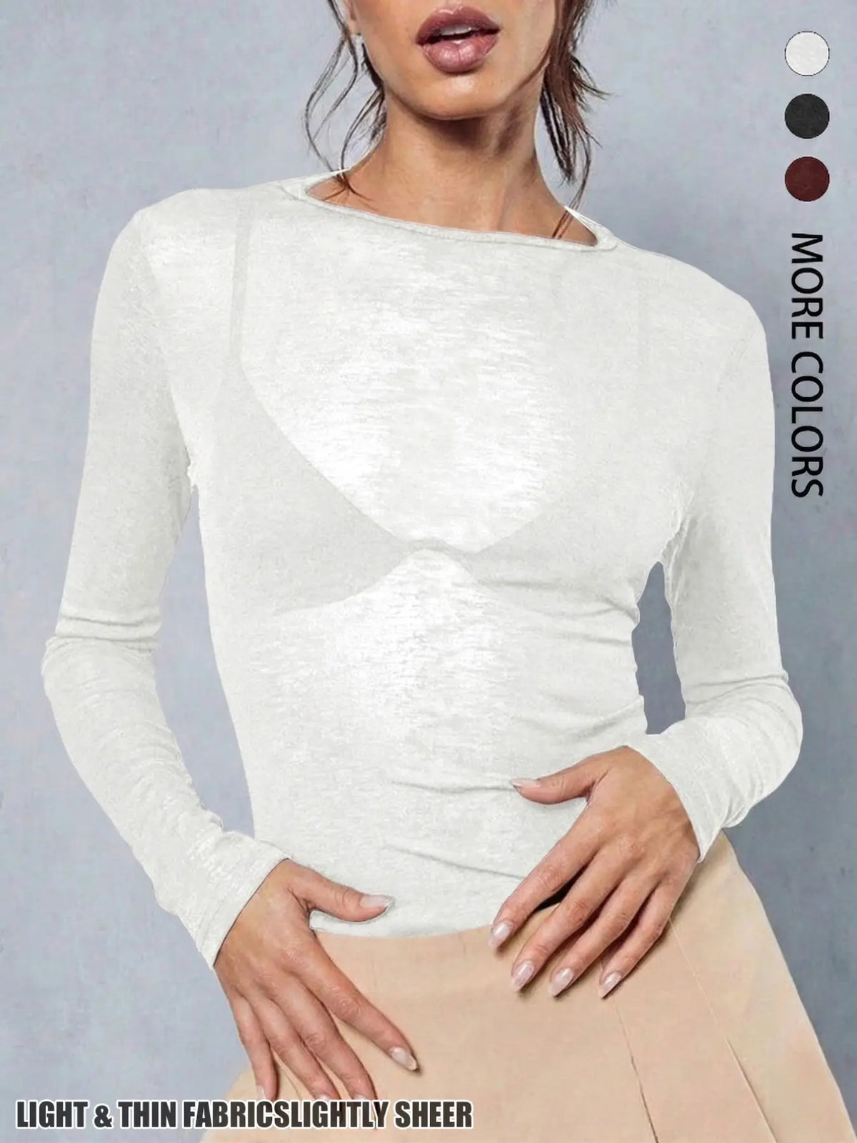 Women's Knitted Fabric Sweater Top, Long Sleeve Stylish Warm Knitwear for Casual Outings, Cozy Winter Fashion for Ladies Womenswear Knitting
